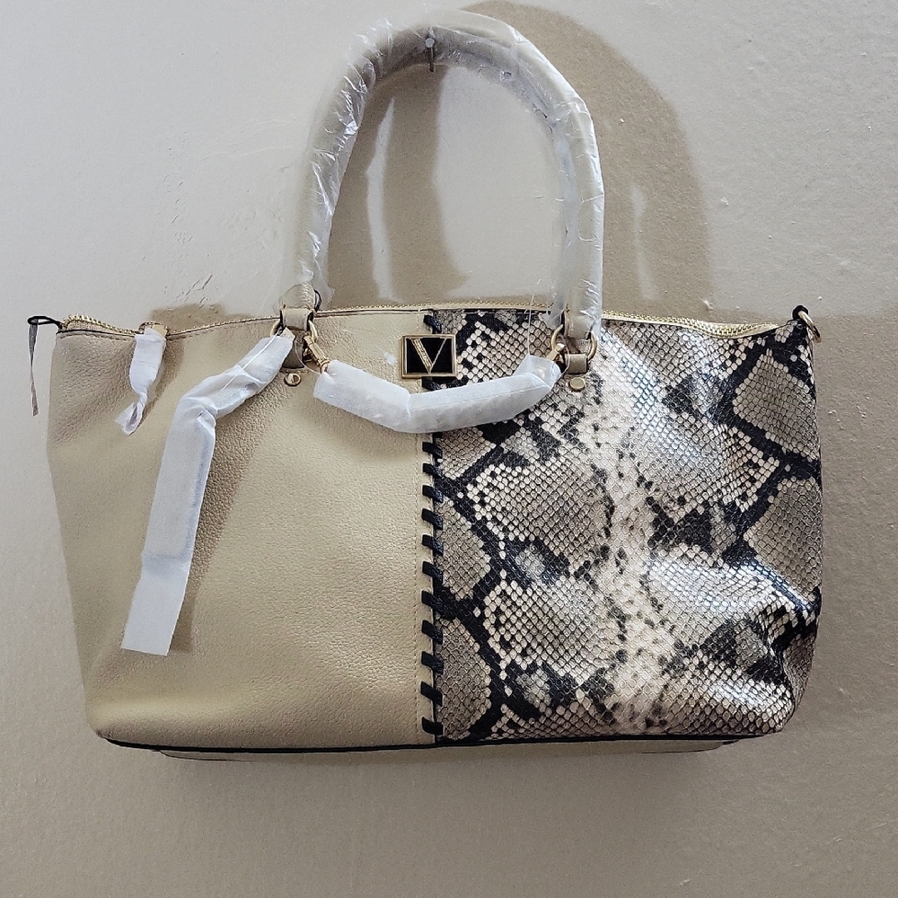 NWT Victoria's Secret Beige and Snake Print Women's Bag